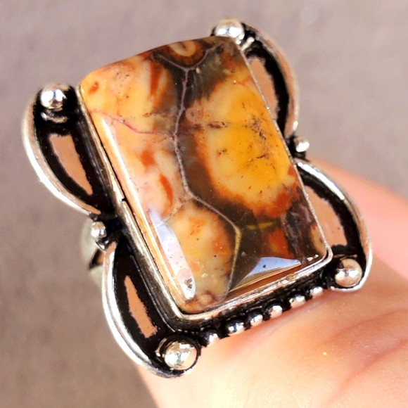 New Boulder Opal 925 Silver Ring. - Picture 1 of 10